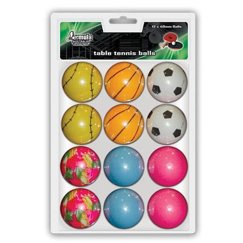 12pk Novelty Table Tennis Balls